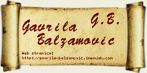 Gavrila Balzamović vizit kartica